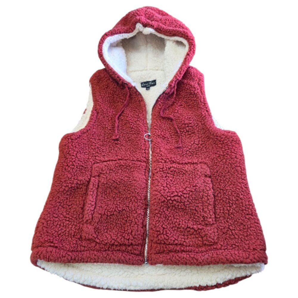 LOVE TREE Hooded SherpaVest sz L